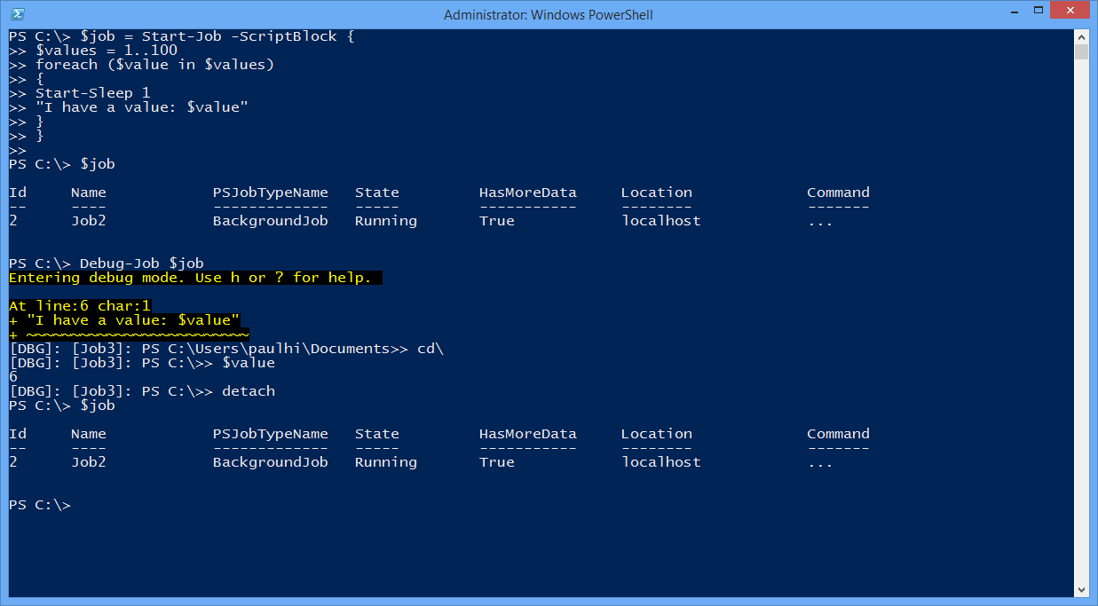 debug powershell script