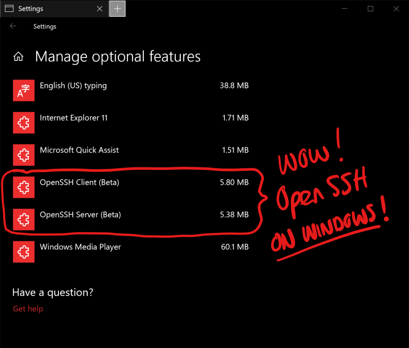 download open ssh for windows 10