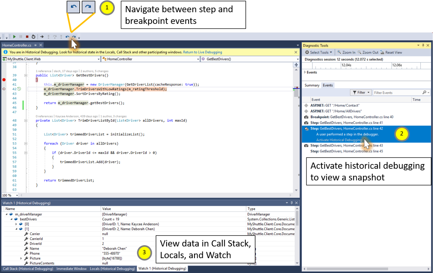 Step-back while debugging with IntelliTrace - Visual Studio Blog