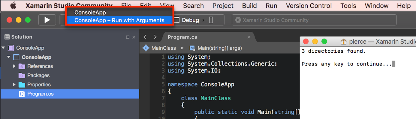 Change the run configuration option.