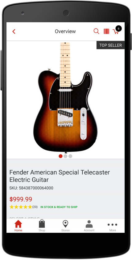 Guitar Center App on Nexus