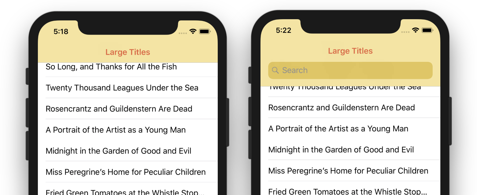 Hiding the search bar when scrolling