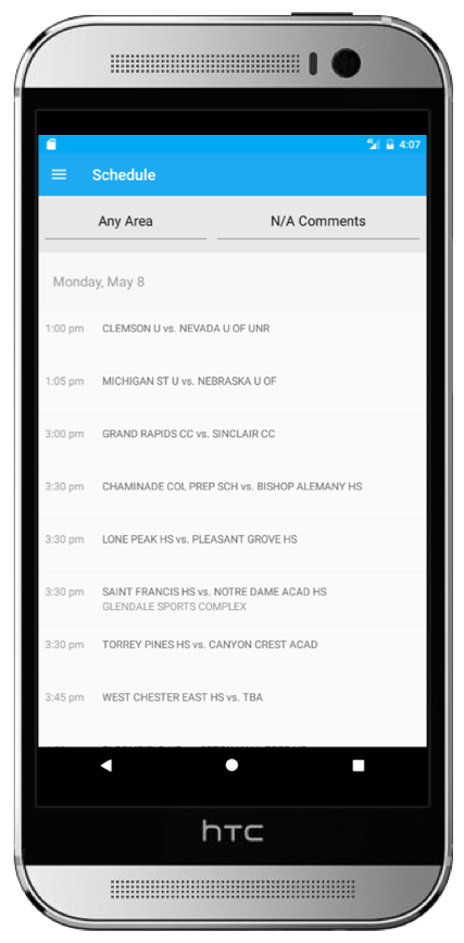 Schedule on the Minnesota Twins app