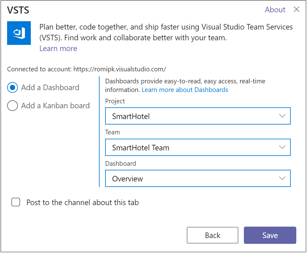 Make your Visual Studio Team Services dashboard part of your conversation  in Microsoft Teams - Azure DevOps Blog