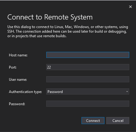 Connection Manager dialog