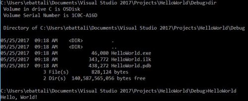 Running the HelloWorld C++ tutorial from the command line