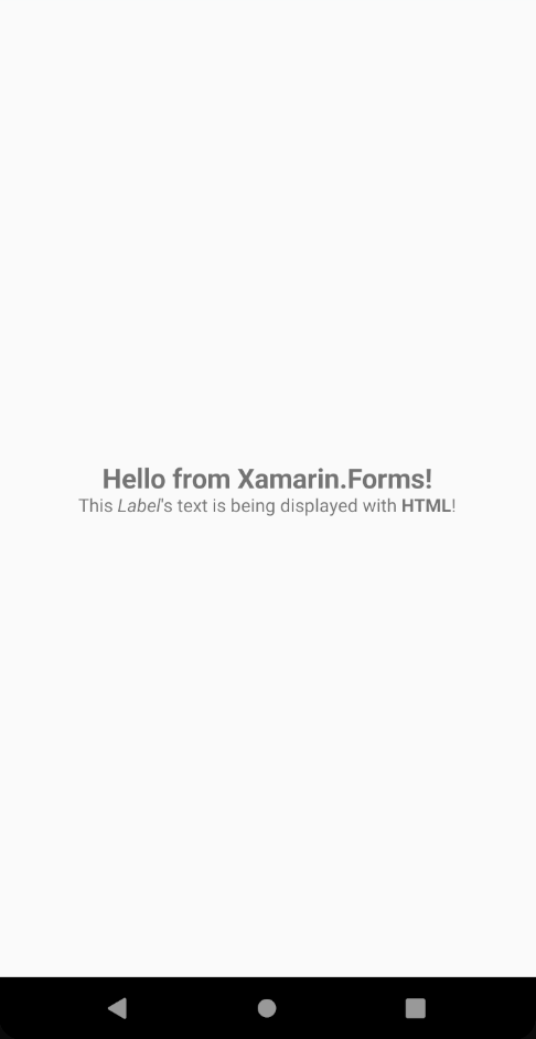 Xamarin.Forms 4.3 - A Label displaying HTML