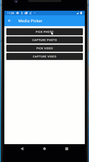 Animation of picking a photo or taking a photo