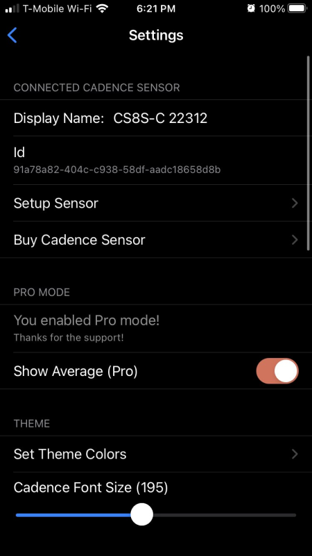 Settings Screen for My Cadence Application using TableView