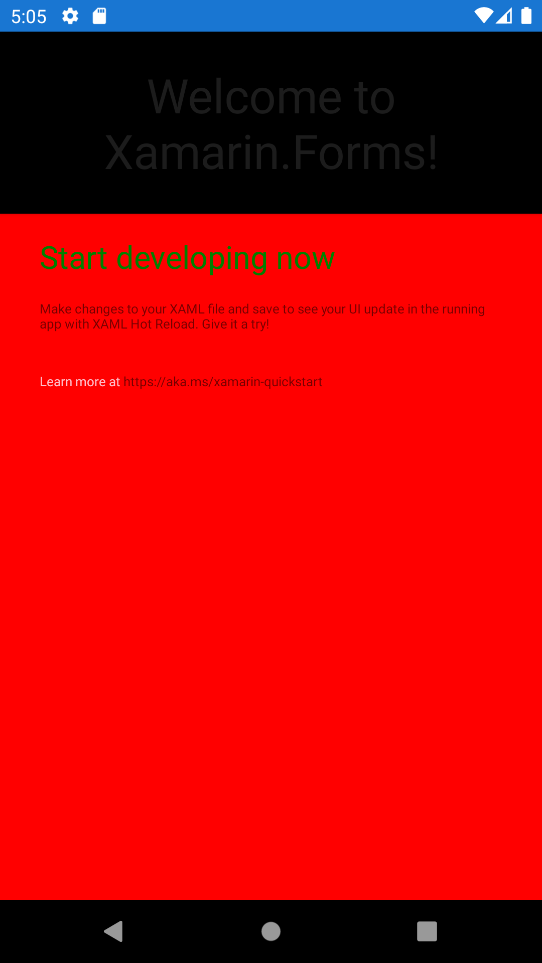 Screenshot of an ugly, inaccessible app sample